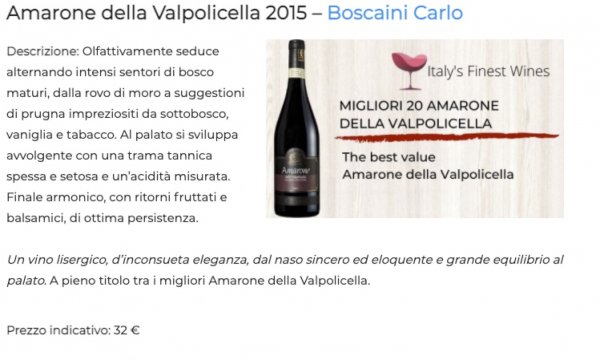 Migliori 20 Amarone della Valpolicella Rapporto Qualità Prezzo